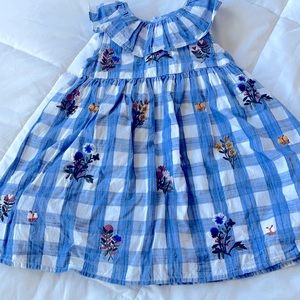 Next brand embroidered gingham dress sz 1.5/2 euc